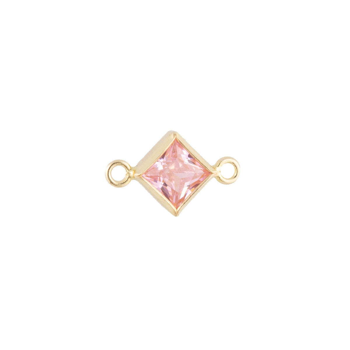 14k Gold Filled 4mm Diamond Bezel Set CZ Connectors - TPAIGE Jewelry