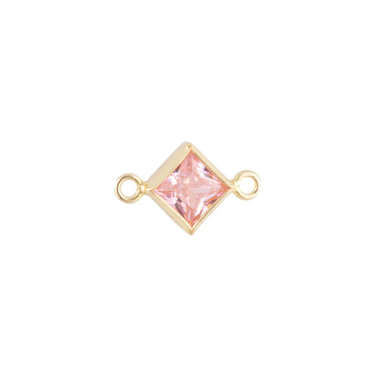 14k Gold Filled 4mm Diamond Bezel Set CZ Connectors - TPAIGE Jewelry