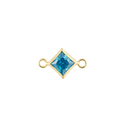 14k Gold Filled 4mm Diamond Bezel Set CZ Connectors - TPAIGE Jewelry