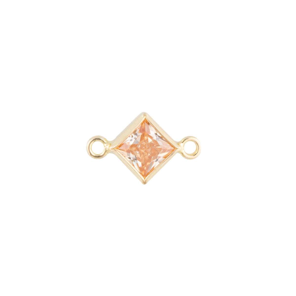 14k Gold Filled 4mm Diamond Bezel Set CZ Connectors - TPAIGE Jewelry