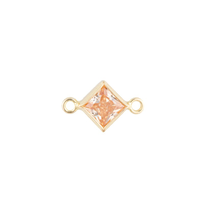 14k Gold Filled 4mm Diamond Bezel Set CZ Connectors - TPAIGE Jewelry