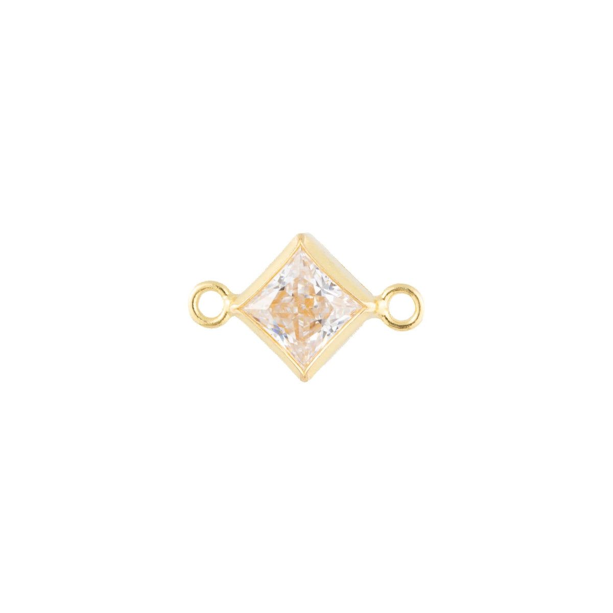 14k Gold Filled 4mm Diamond Bezel Set CZ Connectors - TPAIGE Jewelry