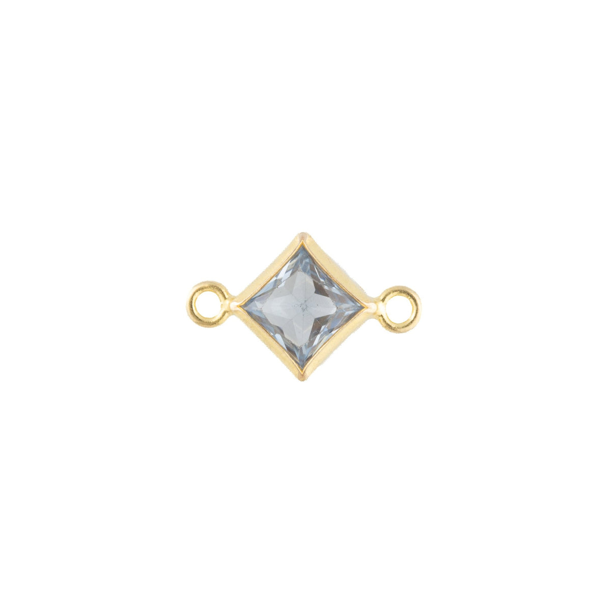 14k Gold Filled 4mm Diamond Bezel Set CZ Connectors - TPAIGE Jewelry