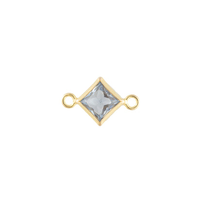 14k Gold Filled 4mm Diamond Bezel Set CZ Connectors - TPAIGE Jewelry