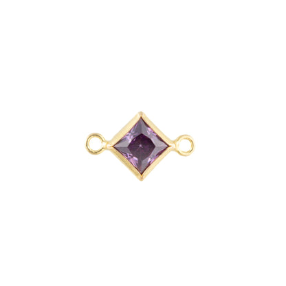 14k Gold Filled 4mm Diamond Bezel Set CZ Connectors - TPAIGE Jewelry