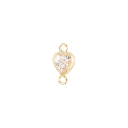 14k Gold Filled 4mm Heart Vertical Connector - TPAIGE Jewelry