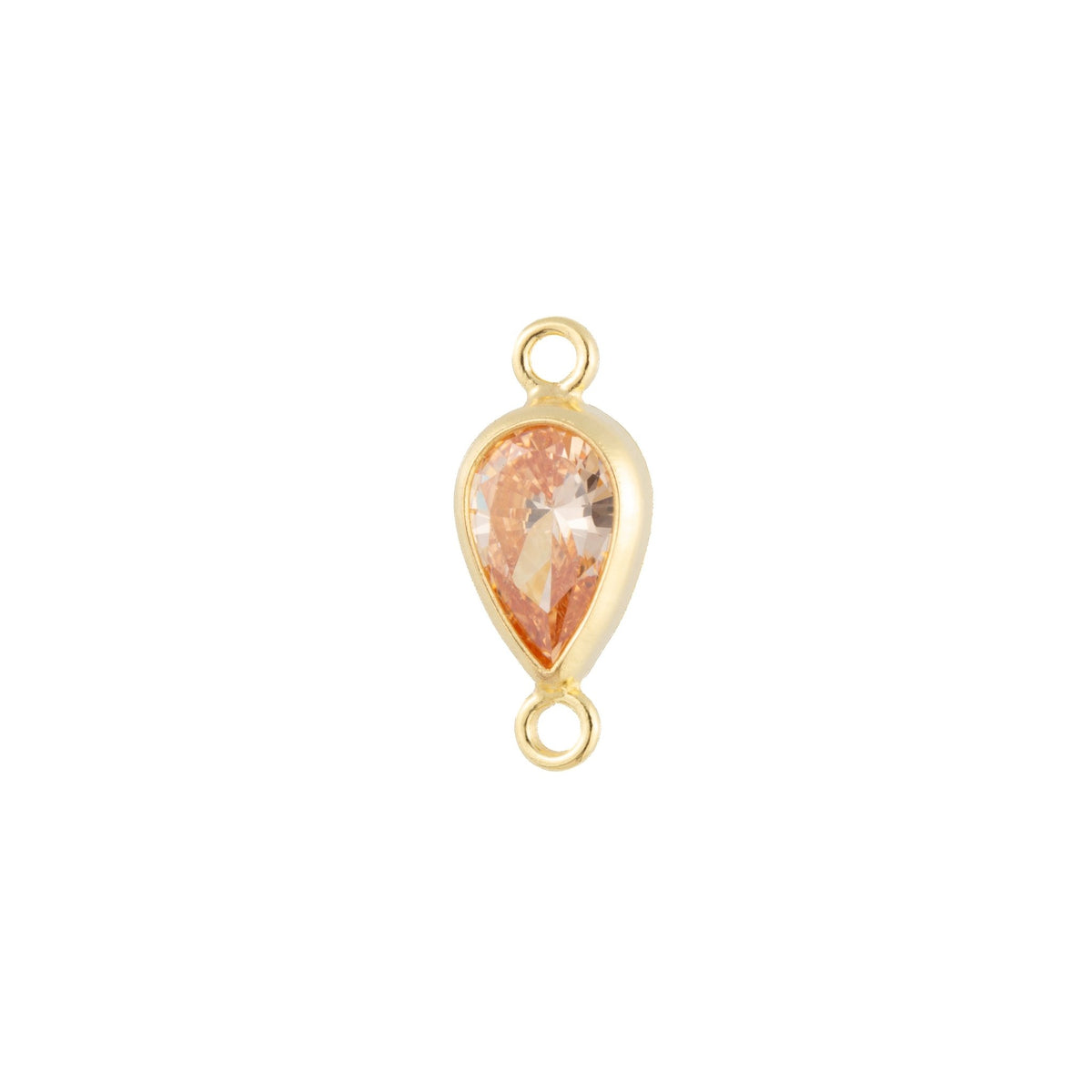 14k Gold Filled 4mm Teardrop Bezel Set Connectors - TPAIGE Jewelry