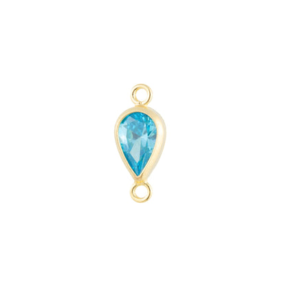 14k Gold Filled 4mm Teardrop Bezel Set Connectors - TPAIGE Jewelry