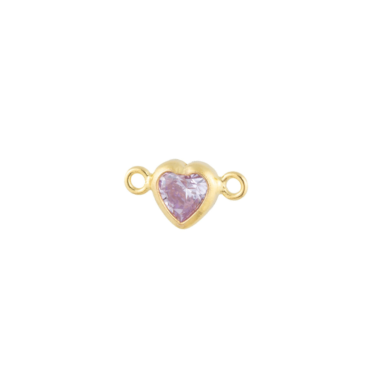 14k Gold Filled Heart Bezel Set CZ Connectors - TPAIGE Jewelry