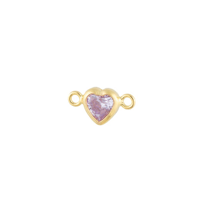 14k Gold Filled Heart Bezel Set CZ Connectors - TPAIGE Jewelry