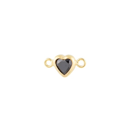 14k Gold Filled Heart Bezel Set CZ Connectors - TPAIGE Jewelry