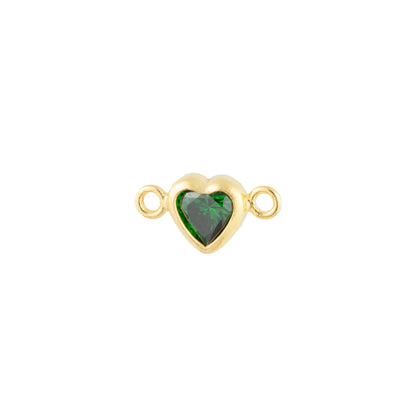 14k Gold Filled Heart Bezel Set CZ Connectors - TPAIGE Jewelry
