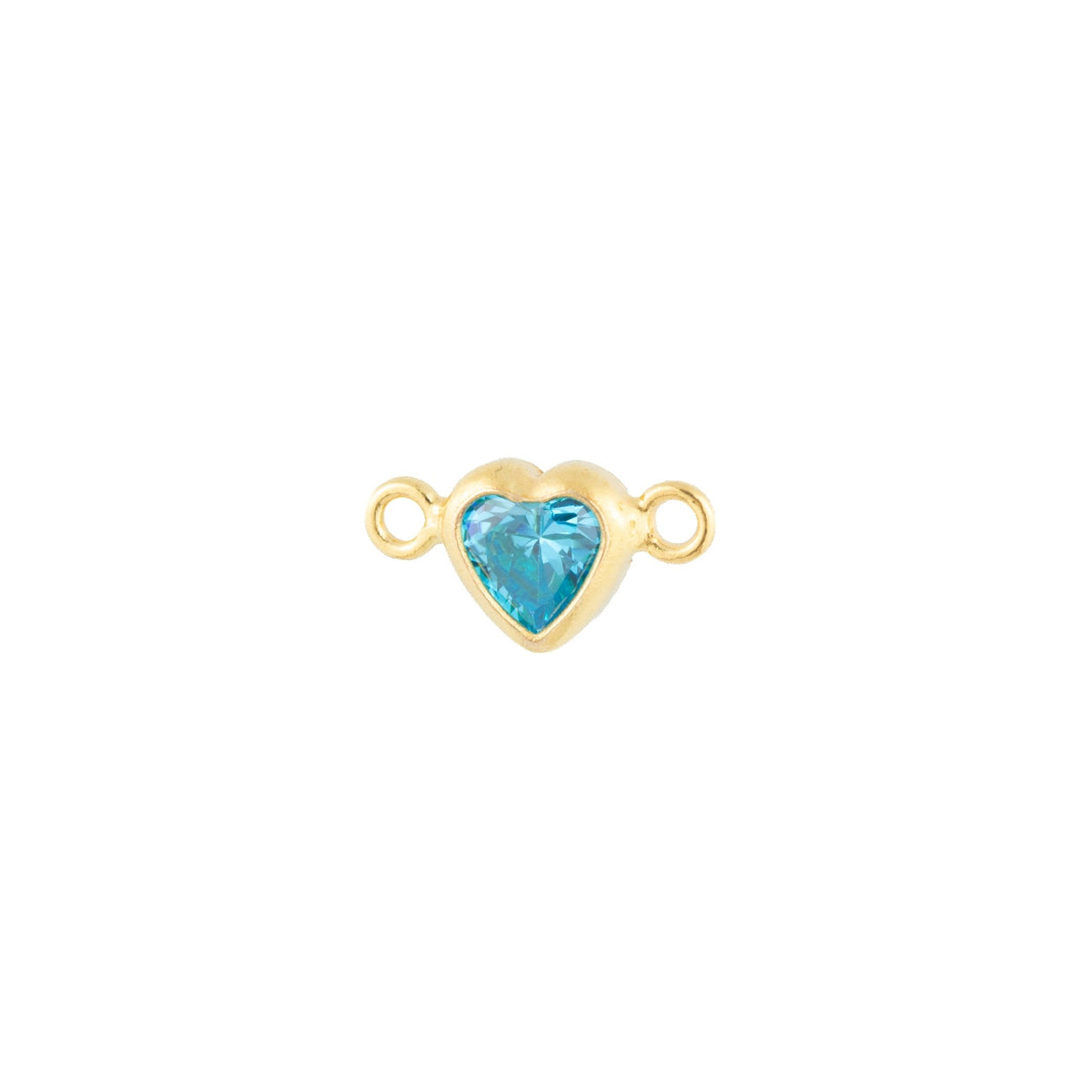 14k Gold Filled Heart Bezel Set CZ Connectors - TPAIGE Jewelry