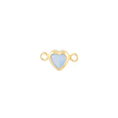 14k Gold Filled Heart Bezel Set CZ Connectors - TPAIGE Jewelry