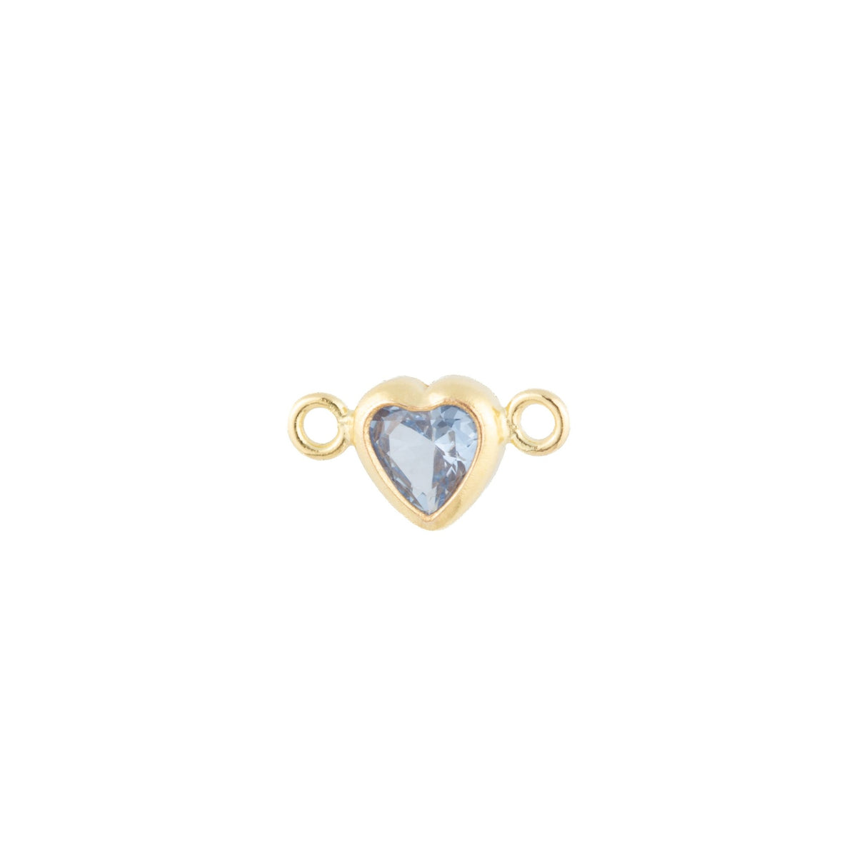 14k Gold Filled Heart Bezel Set CZ Connectors - TPAIGE Jewelry