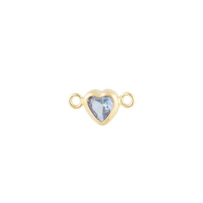 14k Gold Filled Heart Bezel Set CZ Connectors - TPAIGE Jewelry