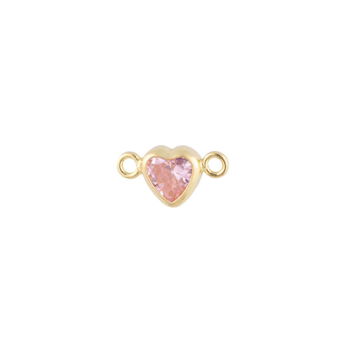 14k Gold Filled Heart Bezel Set CZ Connectors - TPAIGE Jewelry