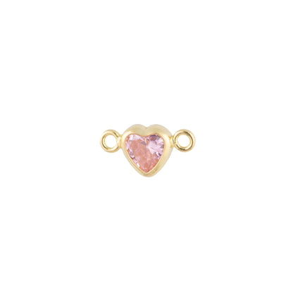 14k Gold Filled Heart Bezel Set CZ Connectors - TPAIGE Jewelry