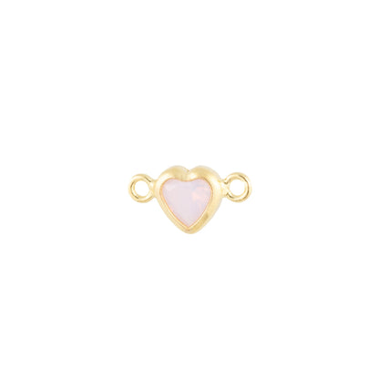 14k Gold Filled Heart Bezel Set CZ Connectors - TPAIGE Jewelry