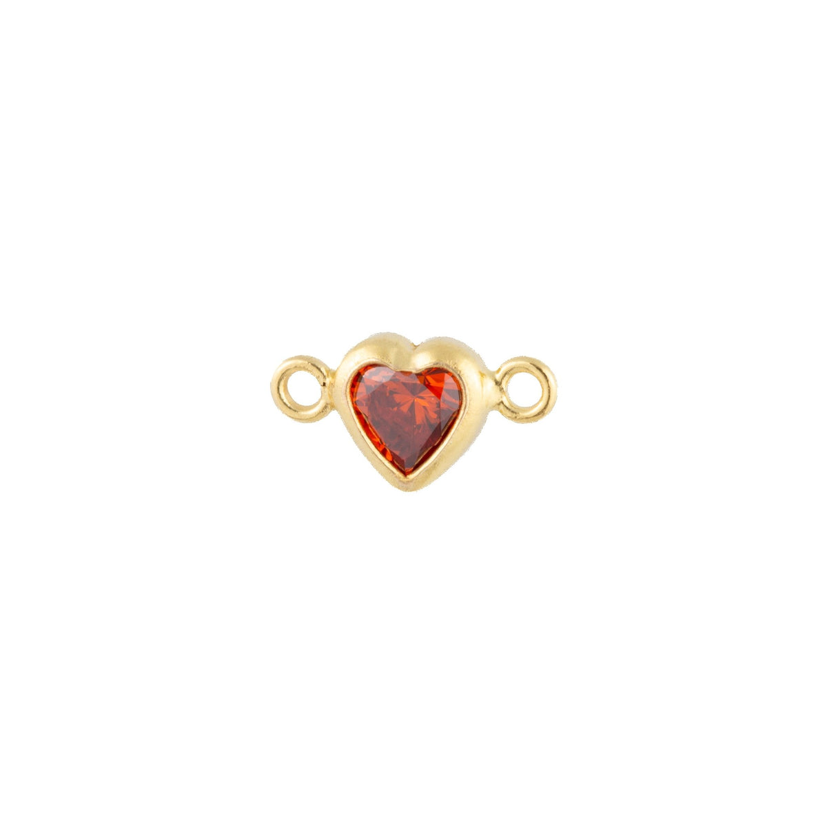 14k Gold Filled Heart Bezel Set CZ Connectors - TPAIGE Jewelry