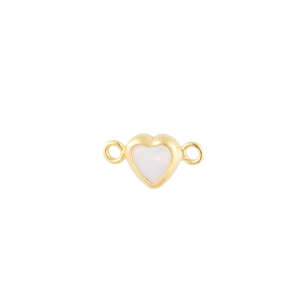 14k Gold Filled Heart Bezel Set CZ Connectors - TPAIGE Jewelry