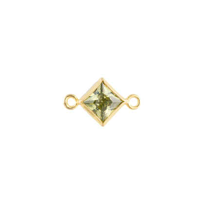 14k Gold Filled Heart Bezel Set CZ Connectors - TPAIGE Jewelry