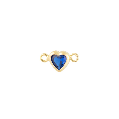 14k Gold Filled Heart Bezel Set CZ Connectors - TPAIGE Jewelry