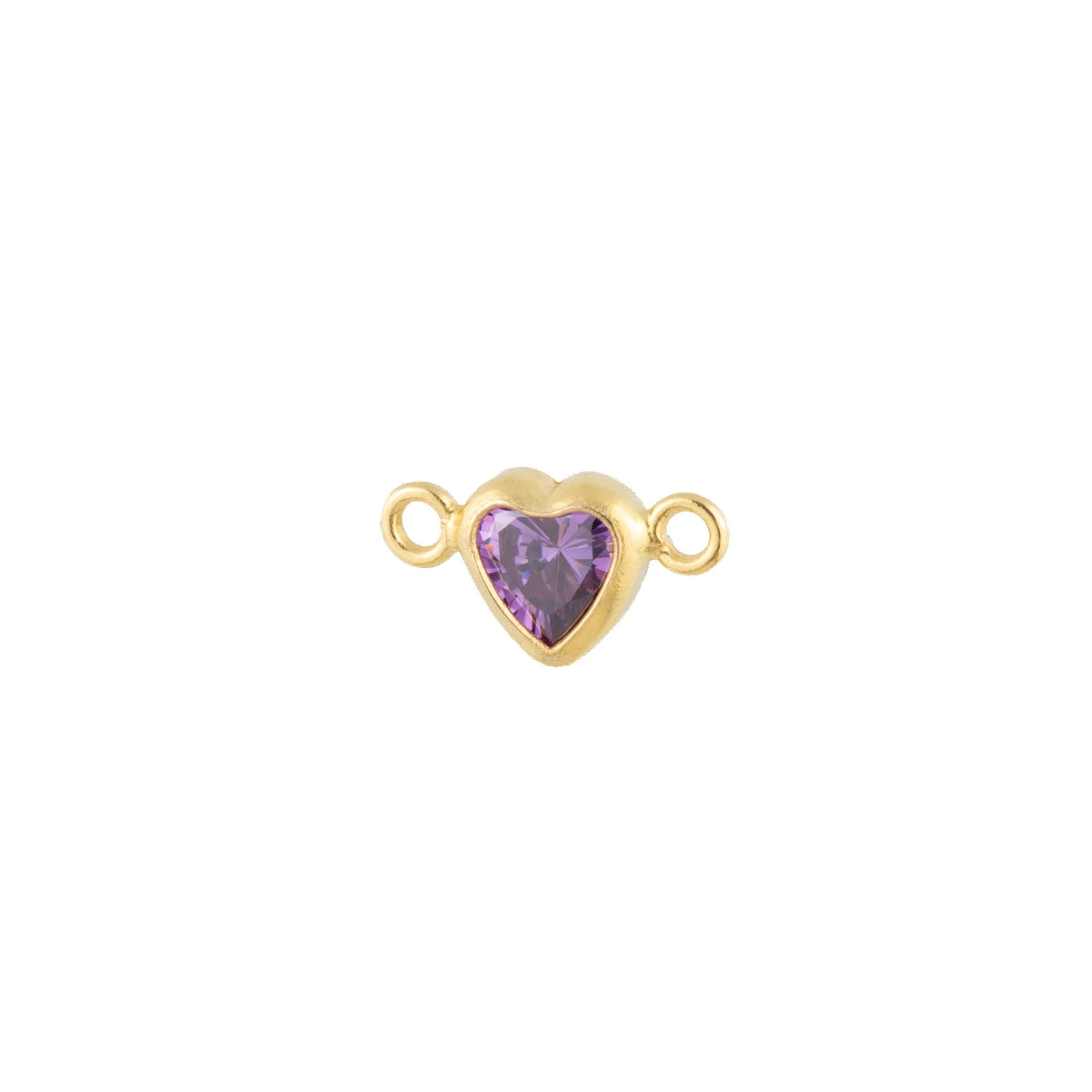14k Gold Filled Heart Bezel Set CZ Connectors - TPAIGE Jewelry