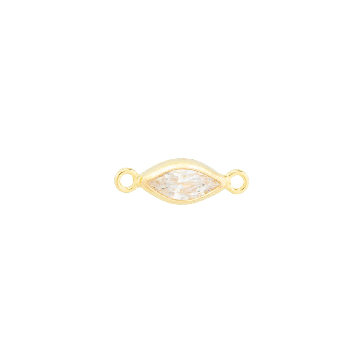 14k Gold Filled Marquise Bezel Set CZ Connectors - TPAIGE Jewelry