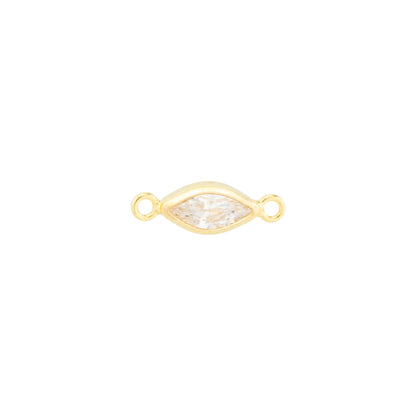 14k Gold Filled Marquise Bezel Set CZ Connectors - TPAIGE Jewelry