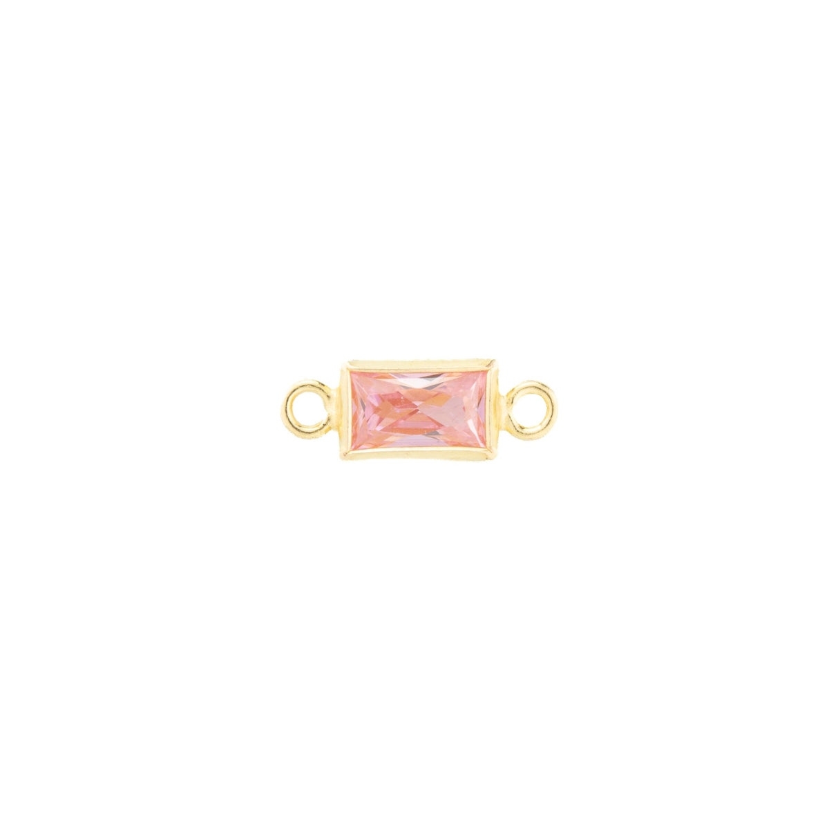 14k Gold Filled Rectangle Bezel Set CZ Connectors - TPAIGE Jewelry
