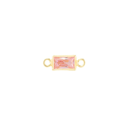 14k Gold Filled Rectangle Bezel Set CZ Connectors - TPAIGE Jewelry