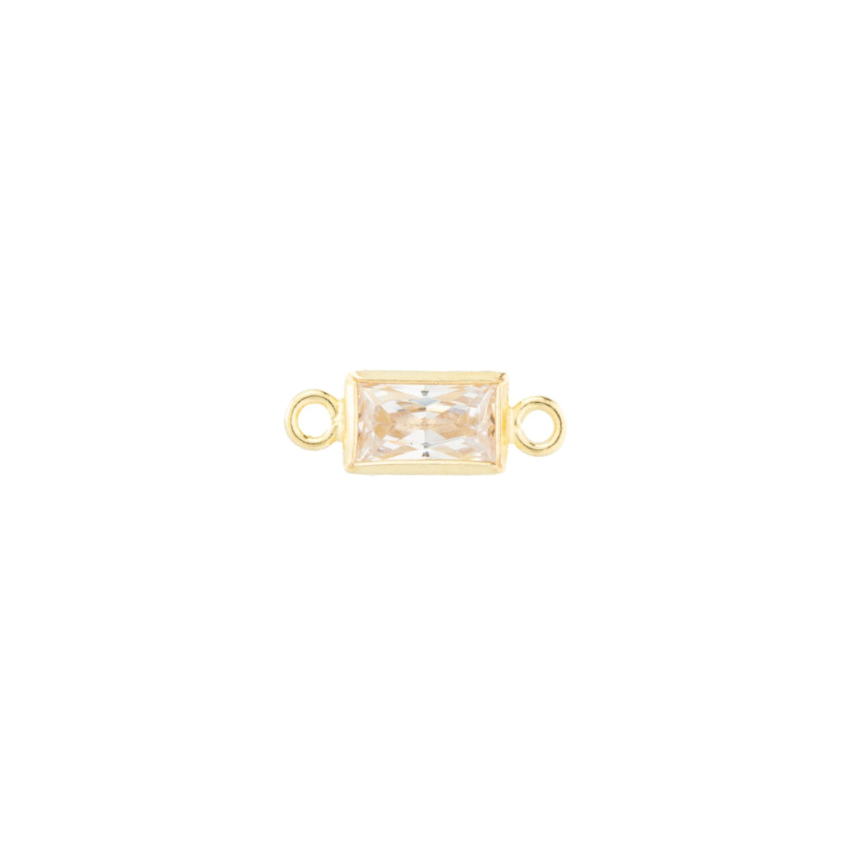 14k Gold Filled Rectangle Bezel Set CZ Connectors - TPAIGE Jewelry