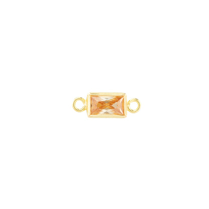 14k Gold Filled Rectangle Bezel Set CZ Connectors - TPAIGE Jewelry