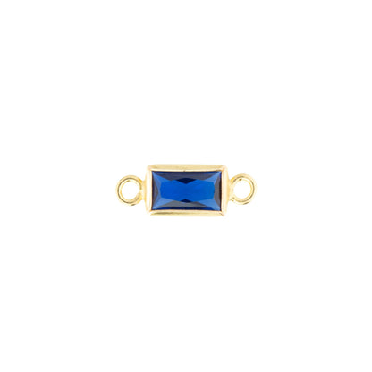 14k Gold Filled Rectangle Bezel Set CZ Connectors - TPAIGE Jewelry