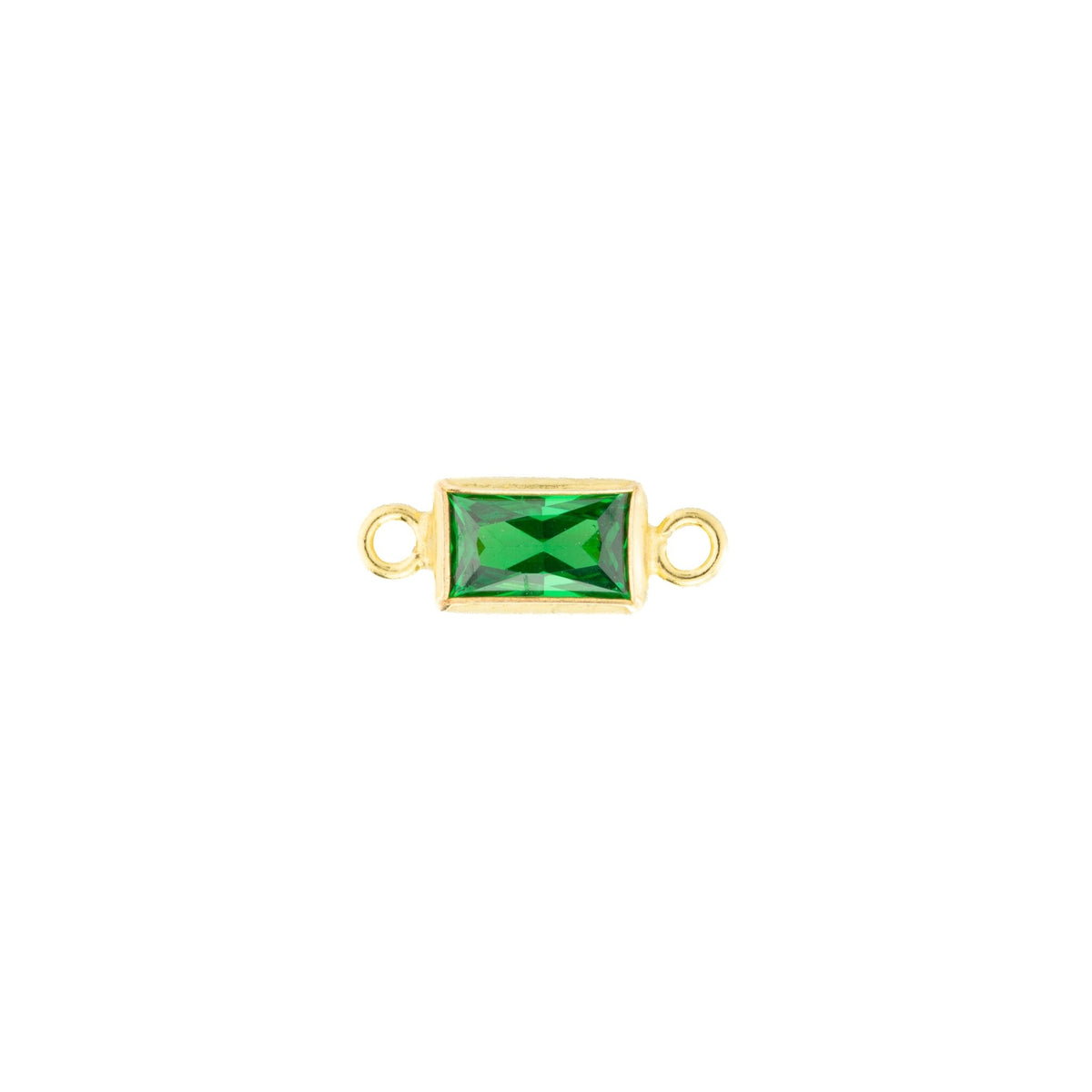 14k Gold Filled Rectangle Bezel Set CZ Connectors - TPAIGE Jewelry