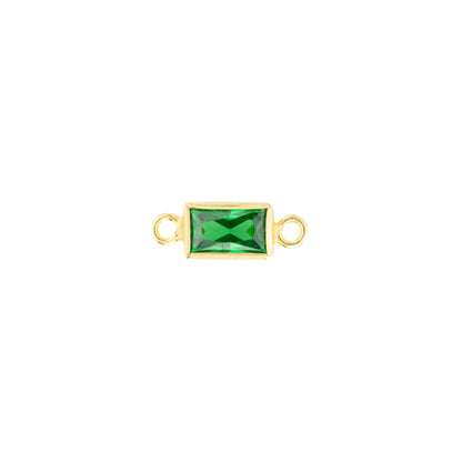 14k Gold Filled Rectangle Bezel Set CZ Connectors - TPAIGE Jewelry