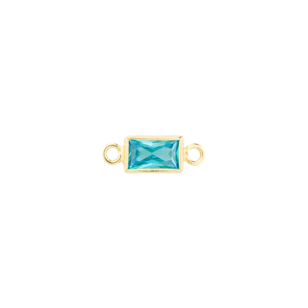 14k Gold Filled Rectangle Bezel Set CZ Connectors - TPAIGE Jewelry