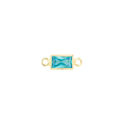 14k Gold Filled Rectangle Bezel Set CZ Connectors - TPAIGE Jewelry