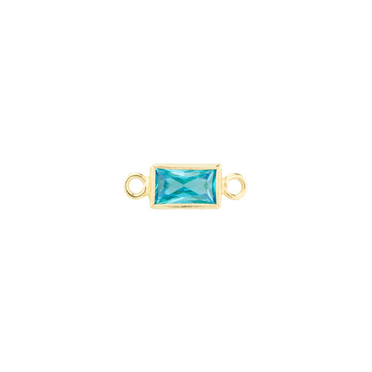 14k Gold Filled Rectangle Bezel Set CZ Connectors - TPAIGE Jewelry
