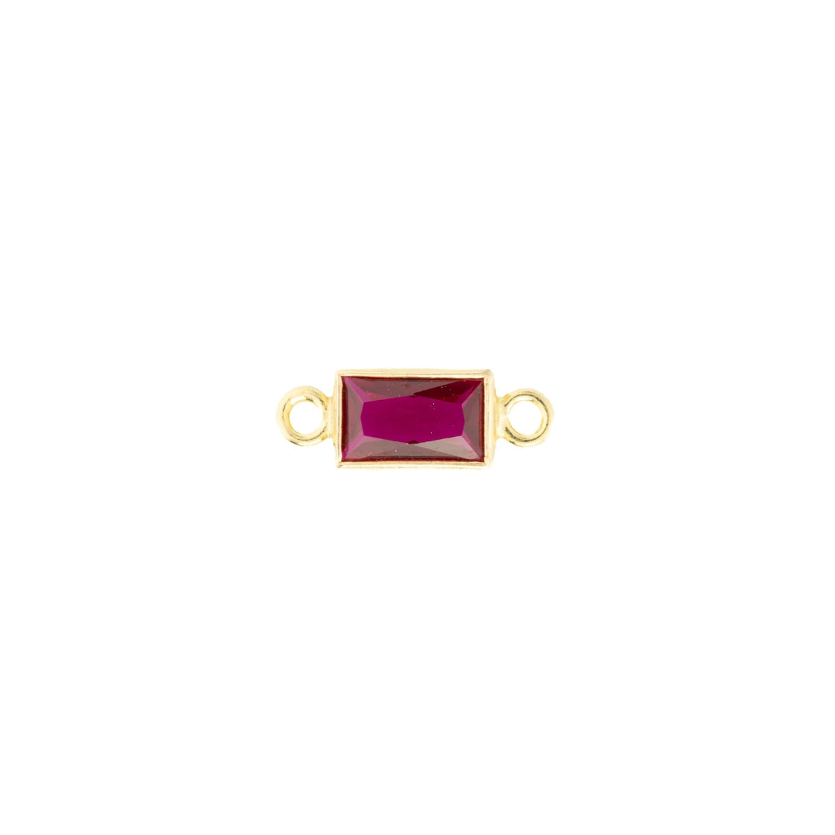 14k Gold Filled Rectangle Bezel Set CZ Connectors - TPAIGE Jewelry