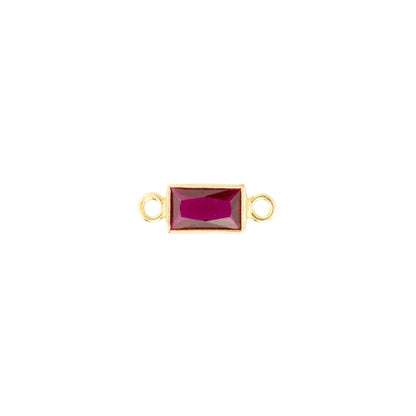 14k Gold Filled Rectangle Bezel Set CZ Connectors - TPAIGE Jewelry