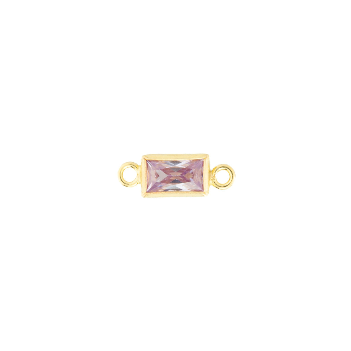 14k Gold Filled Rectangle Bezel Set CZ Connectors - TPAIGE Jewelry