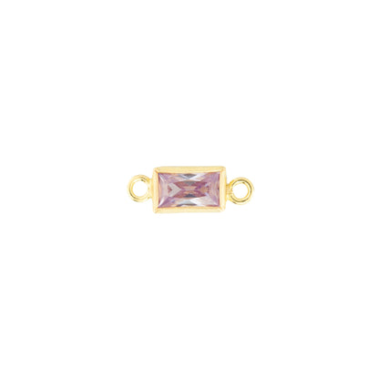 14k Gold Filled Rectangle Bezel Set CZ Connectors - TPAIGE Jewelry