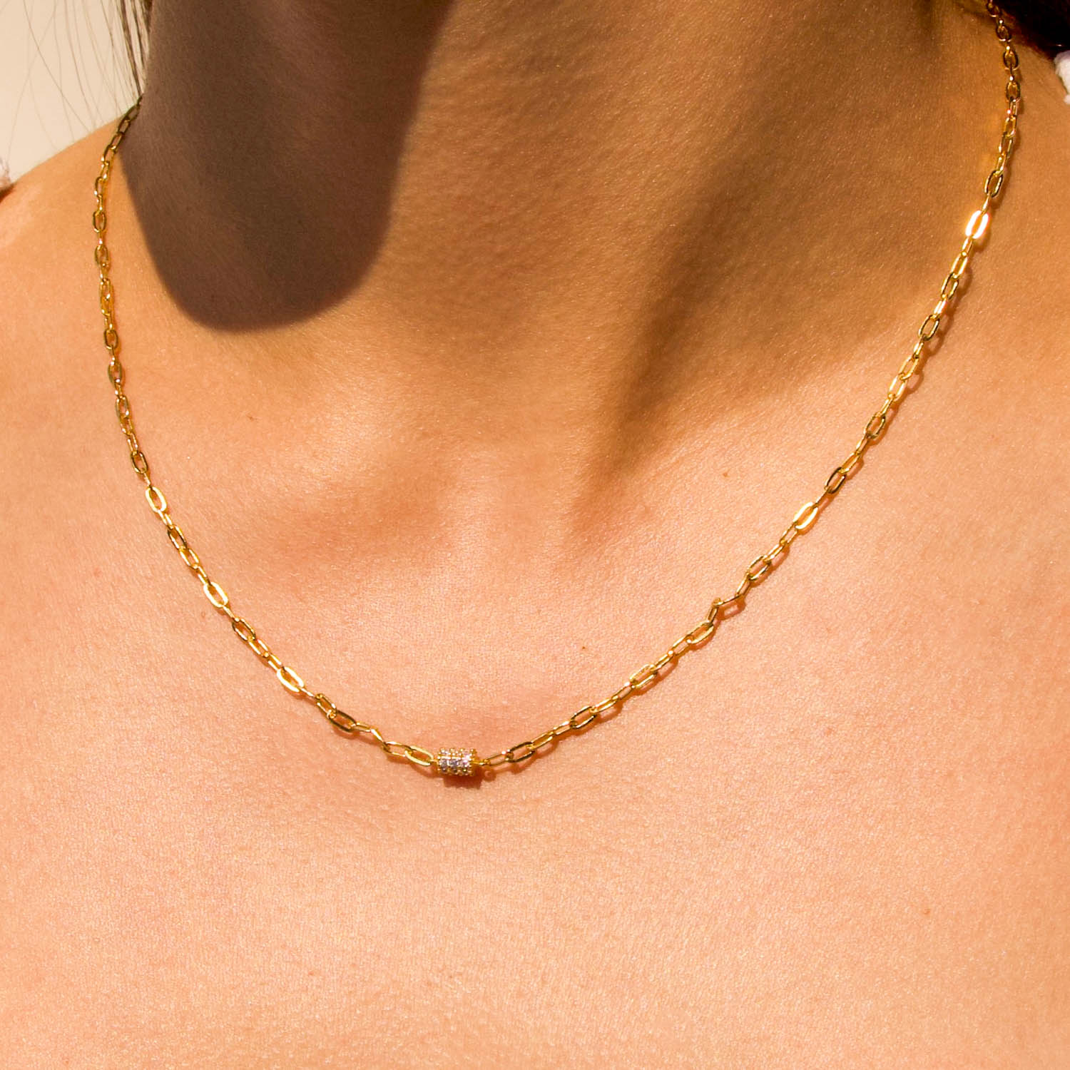 14k Gold Mini Paperclip Chain - TPAIGE Jewelry