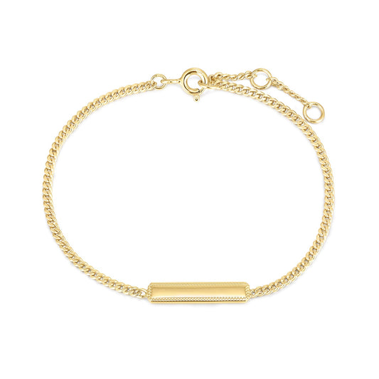 14k Gold Rectangular Tag Bar Bracelet - TPAIGE Jewelry