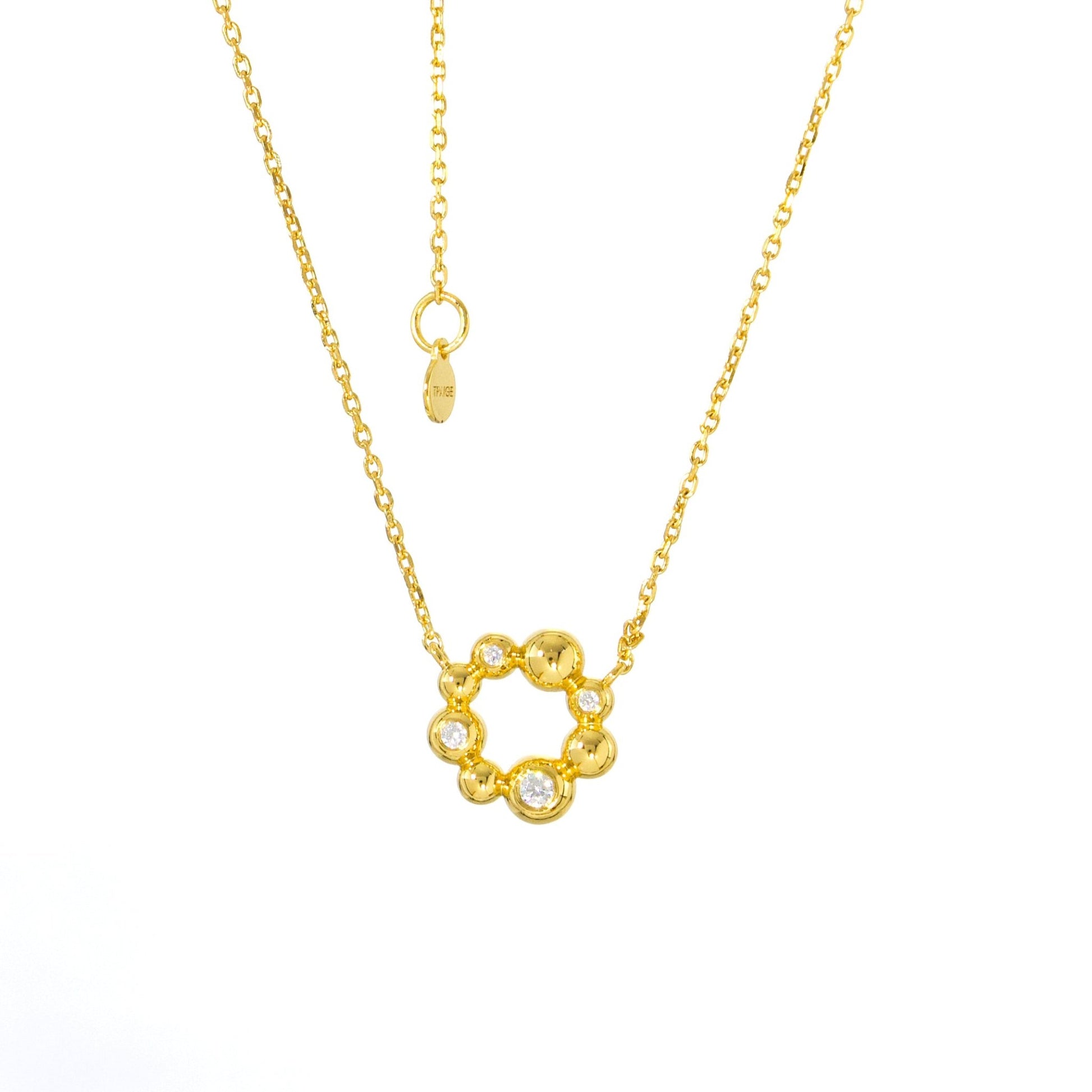 14k Gold Ring Pendant Necklace - TPAIGE Jewelry