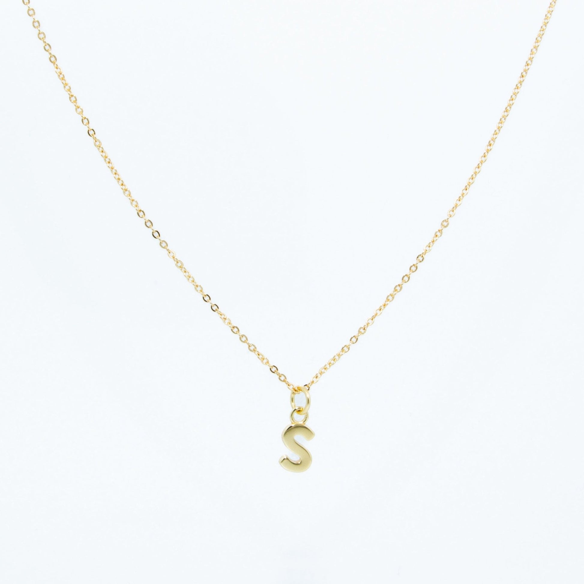 14k Gold Vermeil Small Letter Necklace - TPAIGE Jewelry