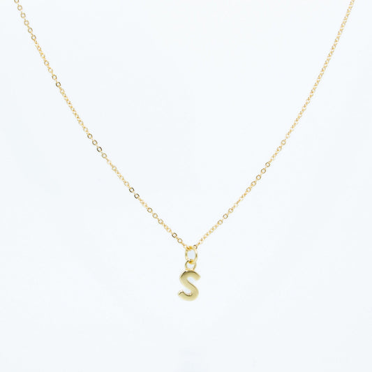 14k Gold Vermeil Small Letter Necklace - TPAIGE Jewelry