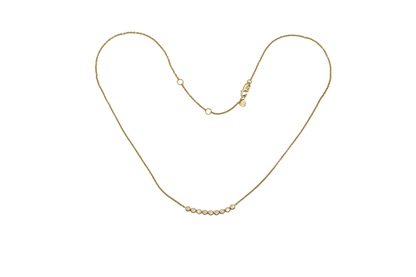 14k Gold Bezel Station Pendant Necklace